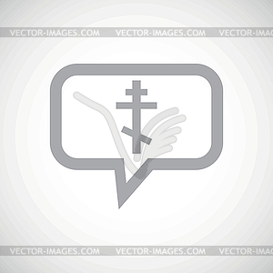 Orthodox cross grey message icon - vector image