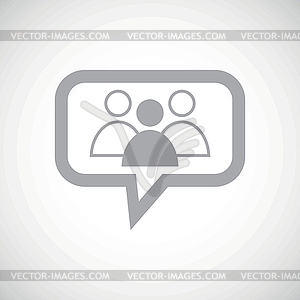 Group leader grey message icon - vector image