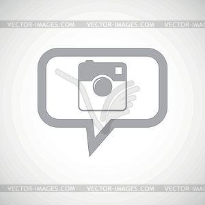 Square camera grey message icon - vector image