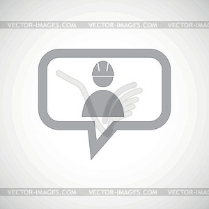Builder grey message icon - vector clipart