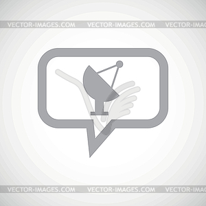 Спутниковая тарелка серый значок сообщение - векторное графическое изображение