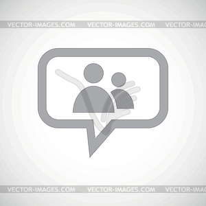 Contacts grey message icon - vector image