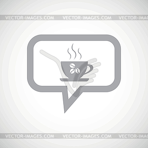 Coffee grey message icon - vector clipart