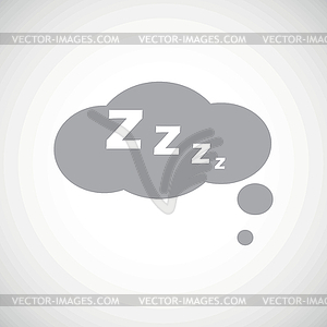 Grey sleeping icon - vector clipart