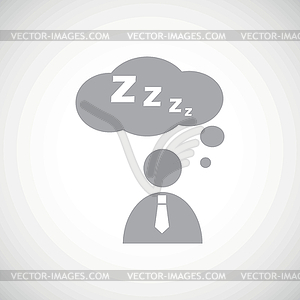 Grey sleeping person icon - vector image