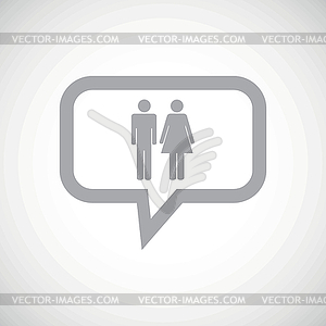 Man woman grey message icon - vector image