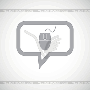 Mouse controller grey message icon - vector clip art