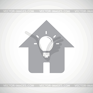 Grey house light icon - vector image