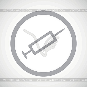 Grey syringe sign icon - vector image