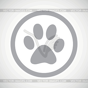Grey paw sign icon - vector EPS clipart