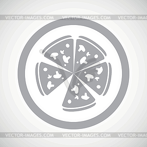 Grey pizza sign icon - vector clipart