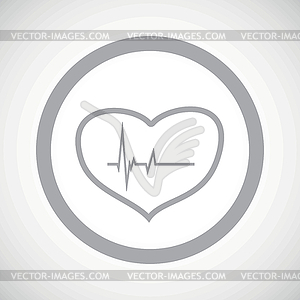 Grey cardiology sign icon - vector EPS clipart