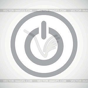 Grey power sign icon - vector image