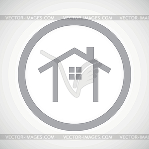 Grey cottage sign icon - vector image