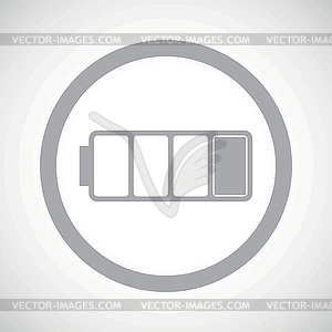 Grey low battery sign icon - vector image