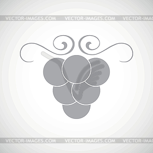 Grey grape icon - vector clip art