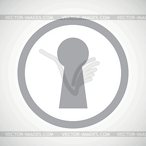 Grey keyhole sign icon - vector clipart