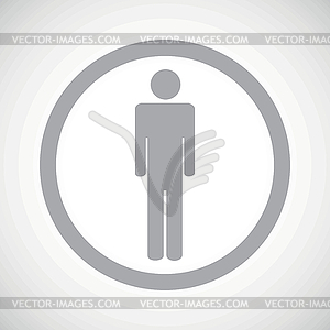 Grey man sign icon - vector image