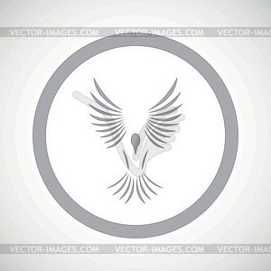 Grey bird sign icon - vector clipart