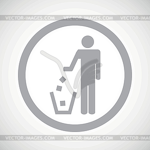 Grey recycling sign icon - vector image