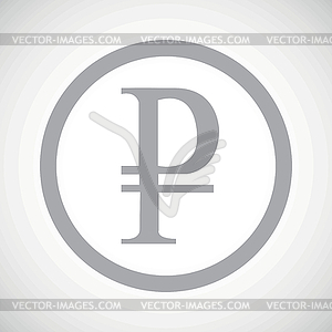 Grey ruble sign icon - vector clipart