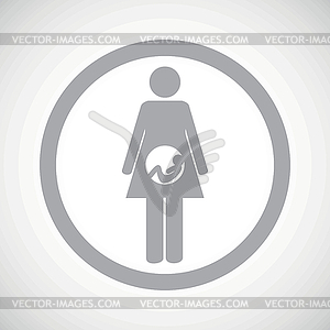 Grey pregnancy sign icon - royalty-free vector image