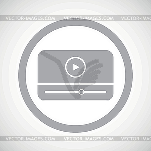 Grey mediaplayer sign icon - vector clip art