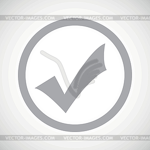 Grey tick mark sign icon - vector clipart