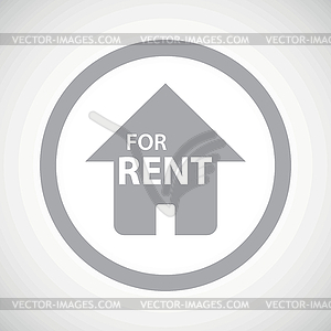 Grey FOR RENT sign icon - vector clip art