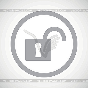 Grey unlocked sign icon - vector image