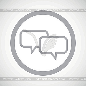 Grey chat sign icon - vector image