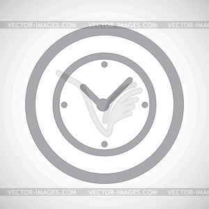 Grey clock sign icon - vector image