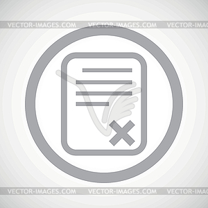 Grey declined document sign icon - vector clipart