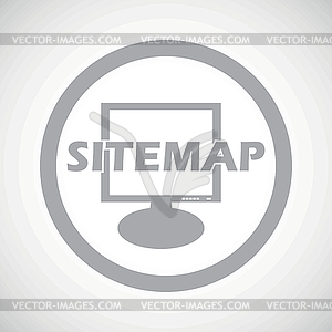 Grey sitemap sign icon - vector clip art