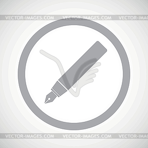 Grey ink pen sign icon - vector clipart