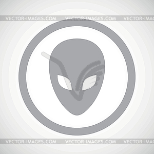 Grey alien sign icon - vector clipart