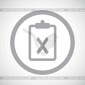Grey clipboard NO sign icon - vector clipart