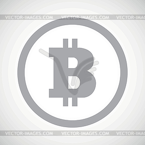 Grey bitcoin sign icon - vector clipart