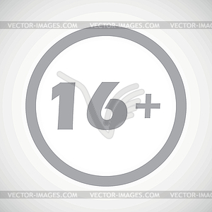 Grey age restriction sign icon - vector clipart