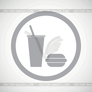 Grey fast food sign icon - vector image