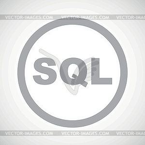 Grey SQL sign icon - vector clip art