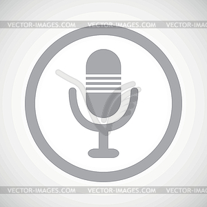 Grey microphone sign icon - vector image