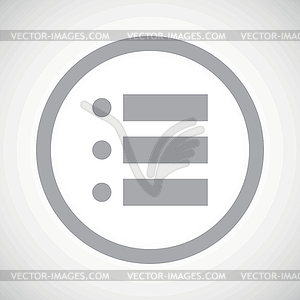 Grey dotted list sign icon - vector image