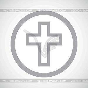 Grey christian cross sign icon - vector clipart