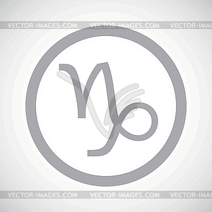 Grey capricorn sign icon - vector image