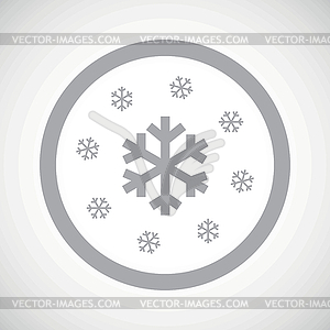 Grey snow sign icon - royalty-free vector image