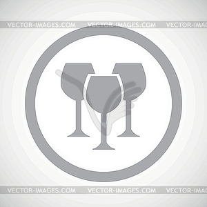 Grey wine glass sign icon - vector clipart