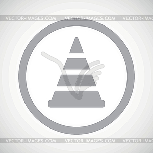 Grey traffic cone sign icon - vector image