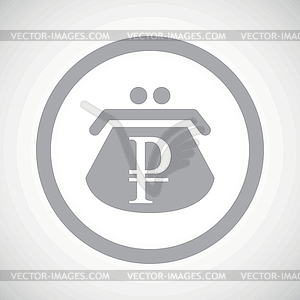 Grey ruble purse sign icon - vector clip art