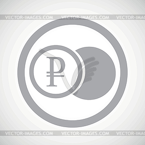 Grey ruble coin sign icon - vector image